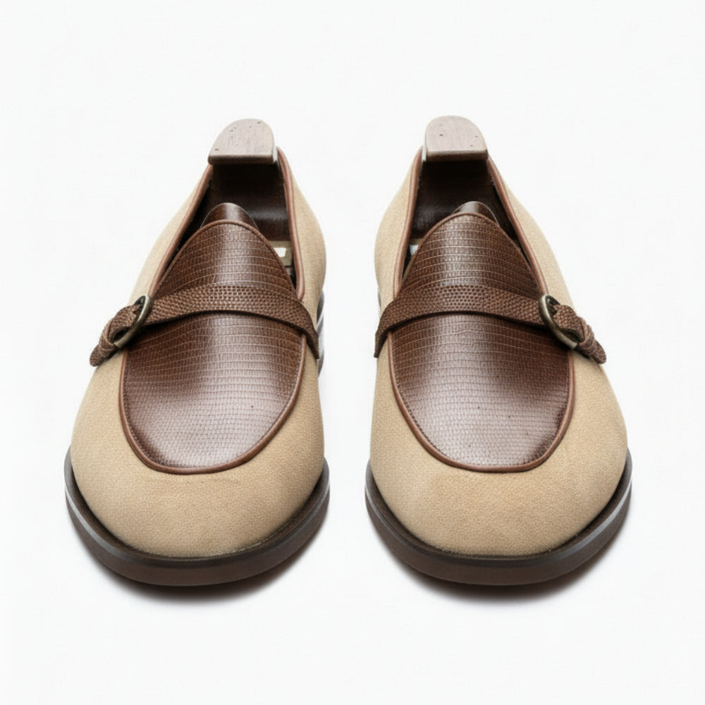 Luxury Suede Leather Buckle Dress Loafers