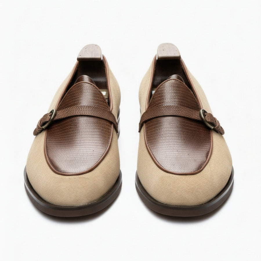 Luxury Suede Leather Buckle Dress Loafers