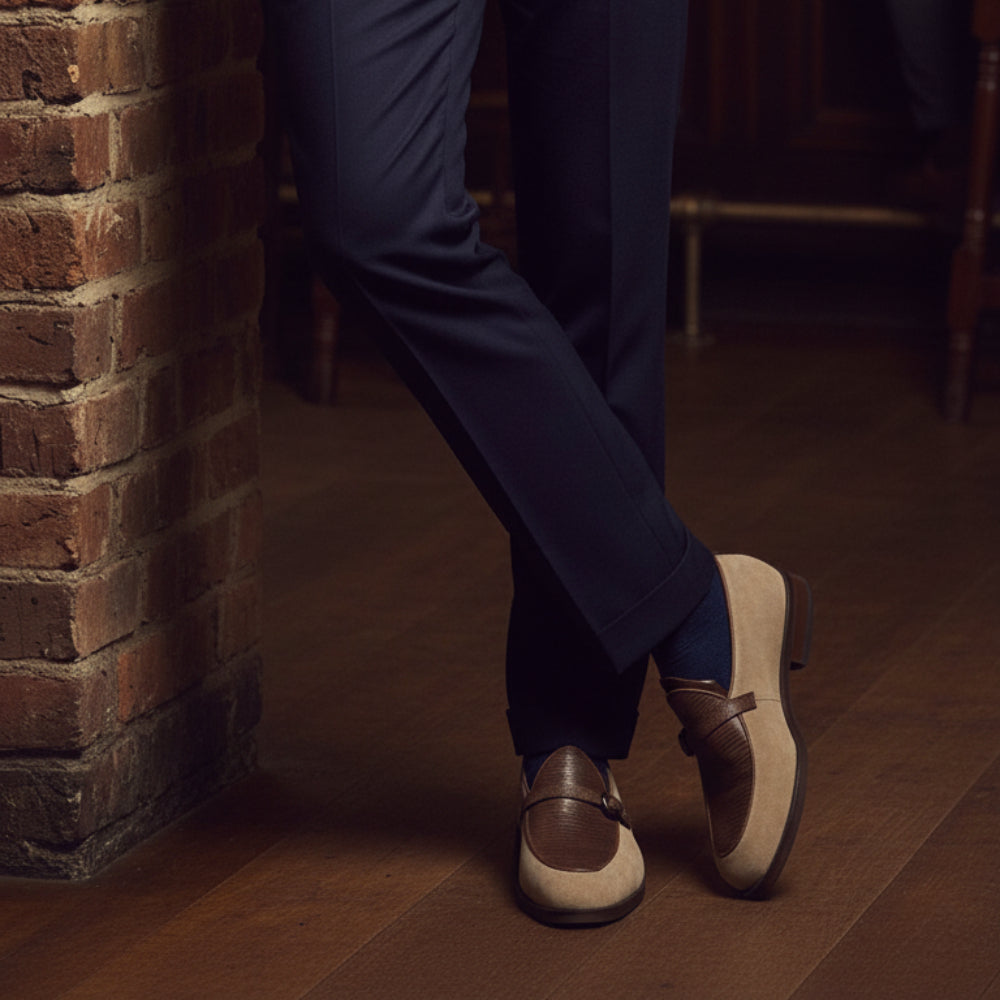 Luxury Suede Leather Buckle Dress Loafers