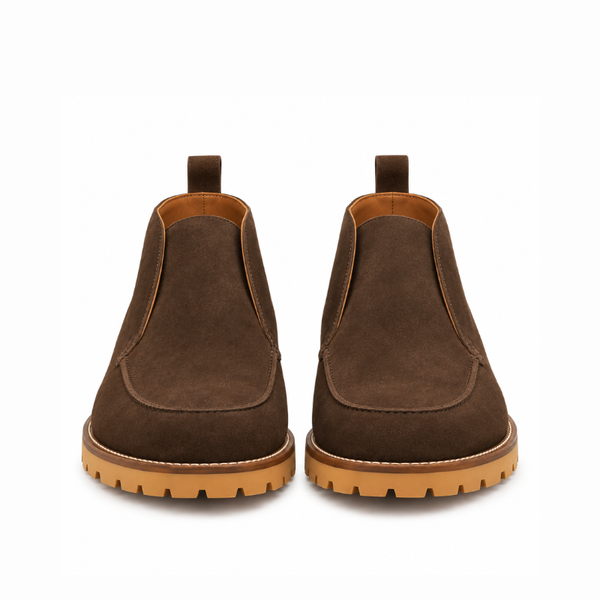 Luxury Suede Moc-Toe Ankle Boots