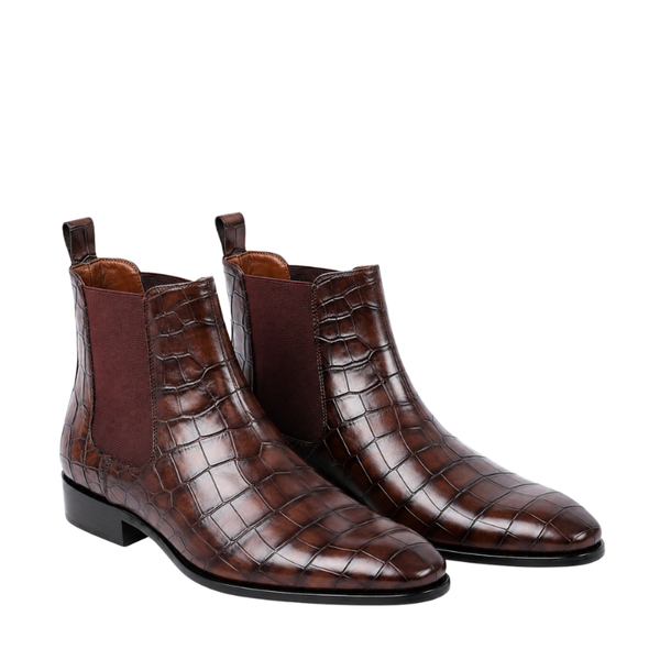 Luxury Verona Croc Chelsea Boots