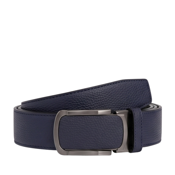 Midnight Pebble Grain Automatic Leather Belt