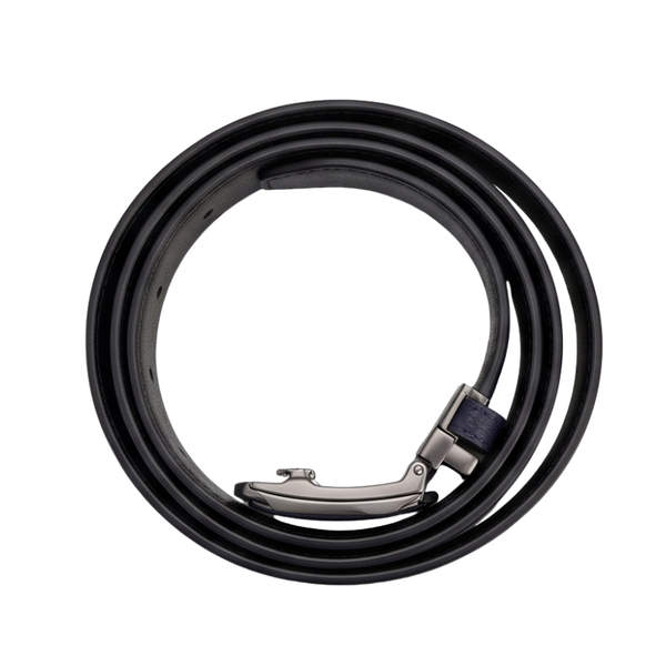 Midnight Pebble Grain Automatic Leather Belt