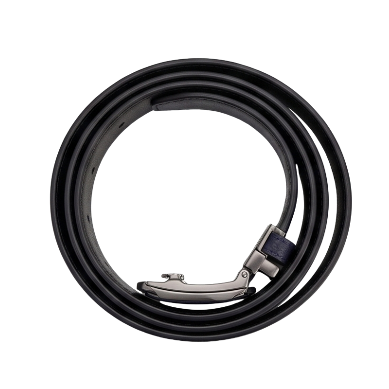 Midnight Pebble Grain Automatic Leather Belt