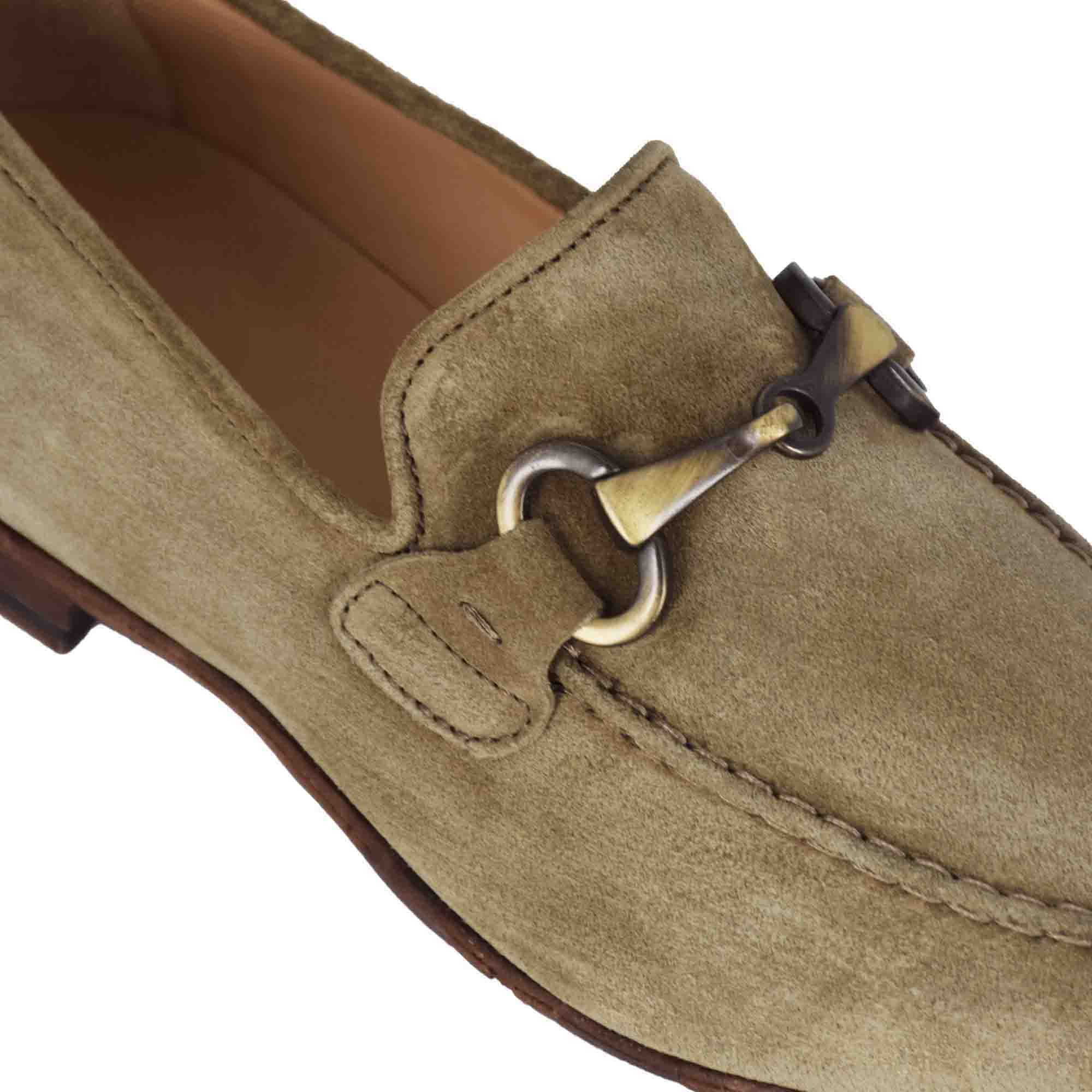 Men's beige suede moccasin