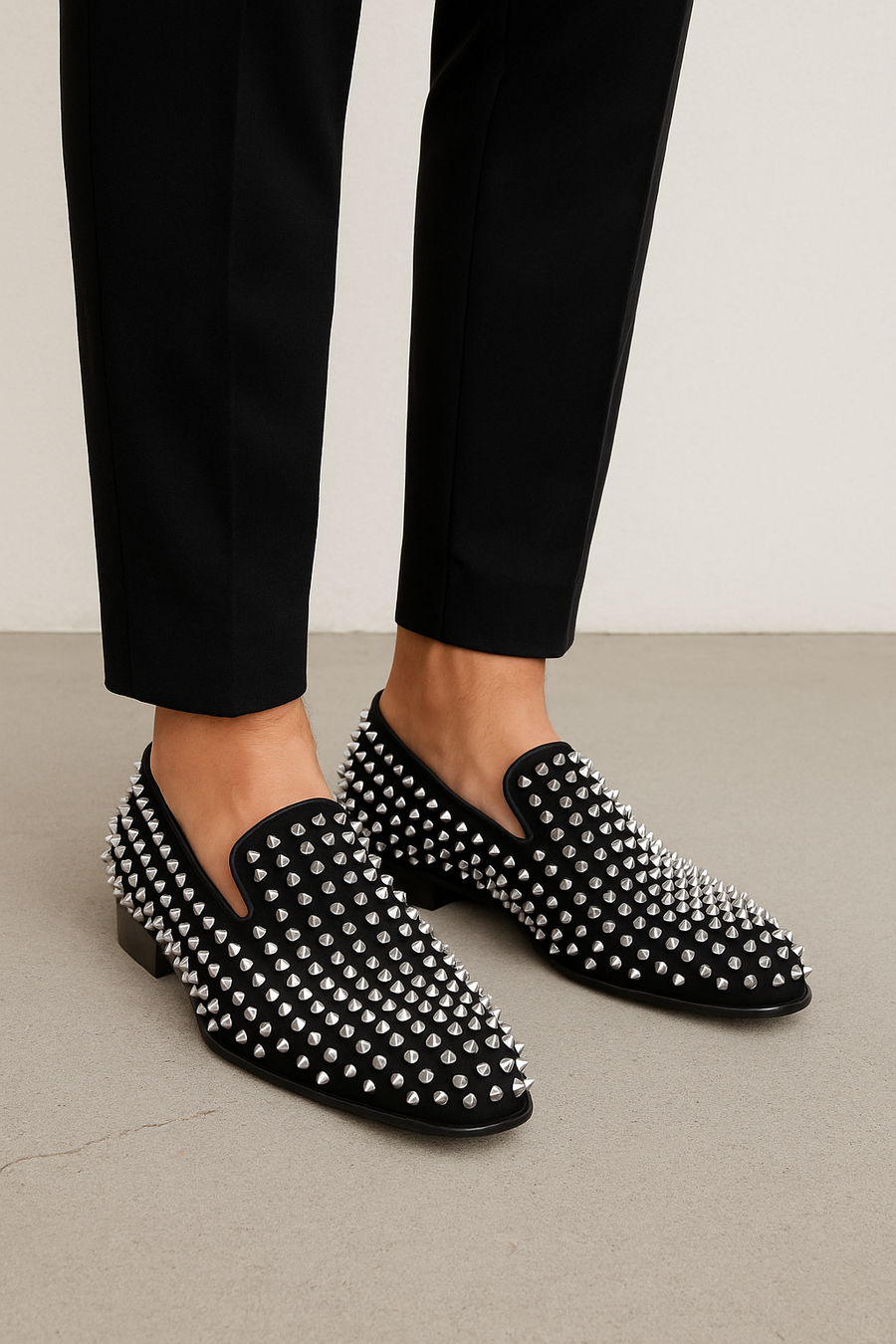 Italain Edition Spiked Slip on Shoes for Mens