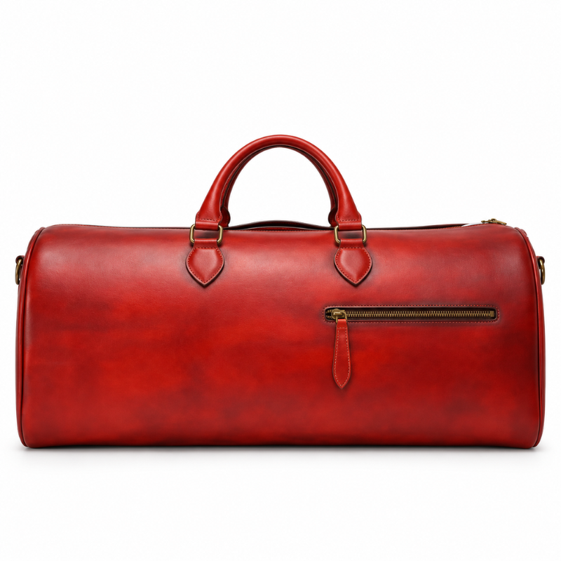 Mahogany Drift Leather Duffle Bag