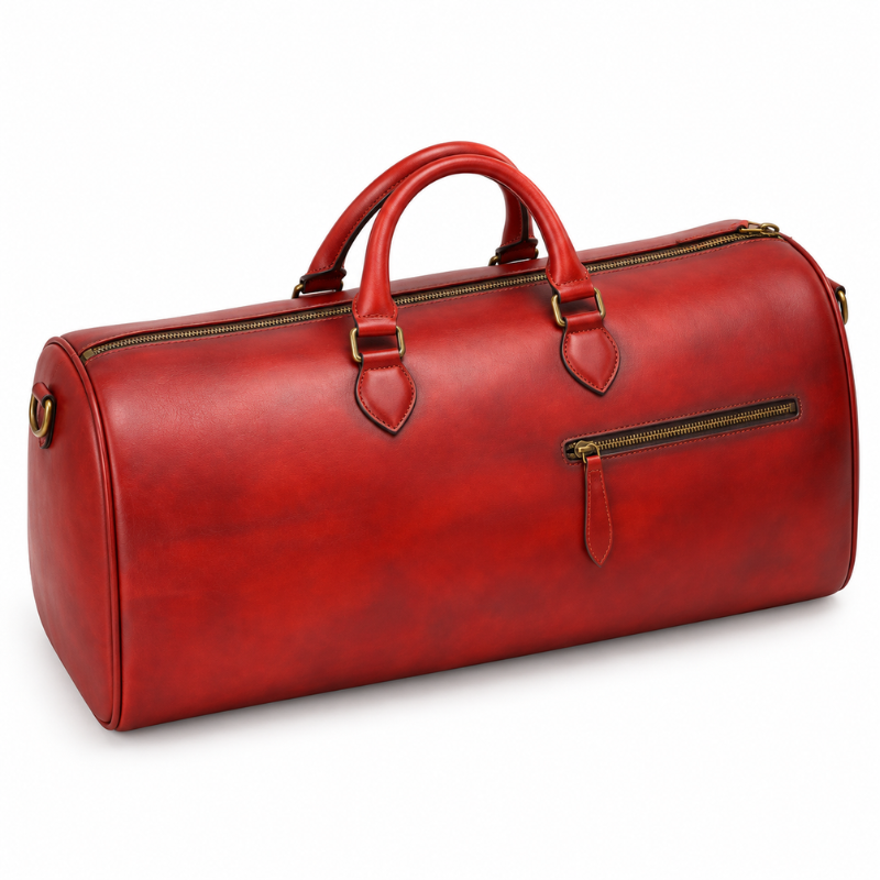 Mahogany Drift Leather Duffle Bag