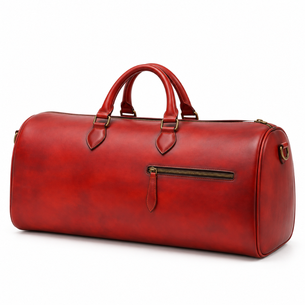 Mahogany Drift Leather Duffle Bag