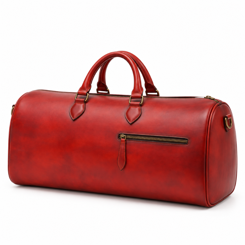Mahogany Drift Leather Duffle Bag