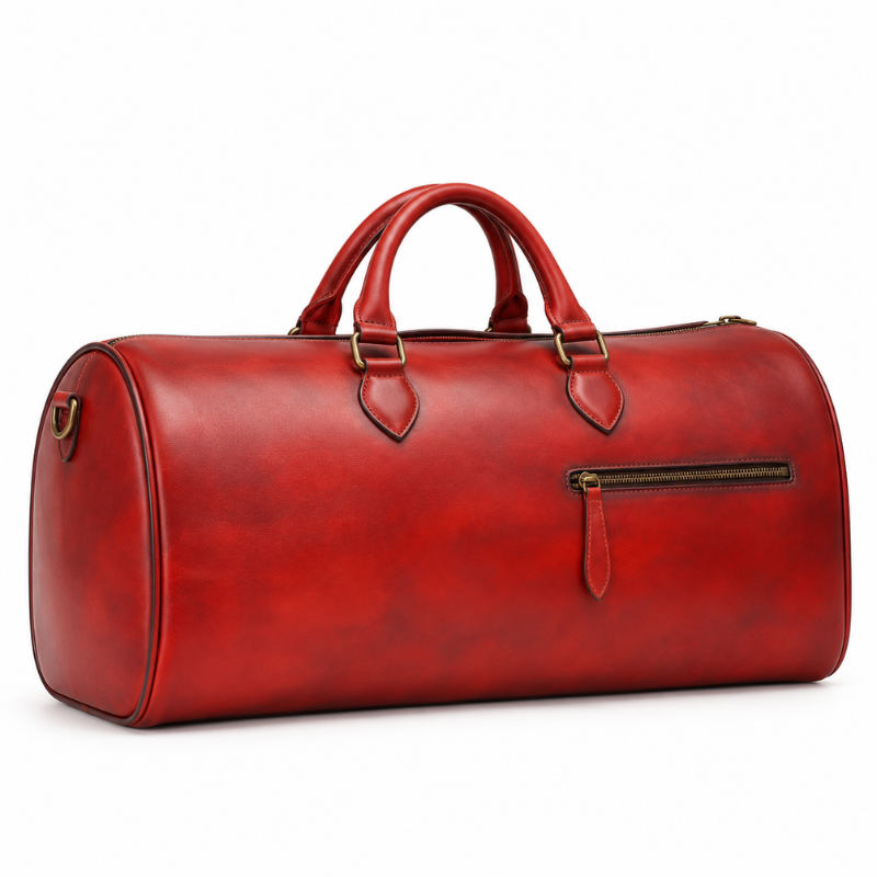 Mahogany Drift Leather Duffle Bag