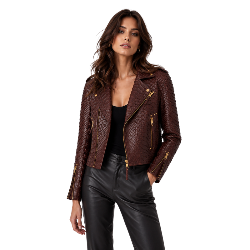 Majestic Exotic Python Leather Jacket