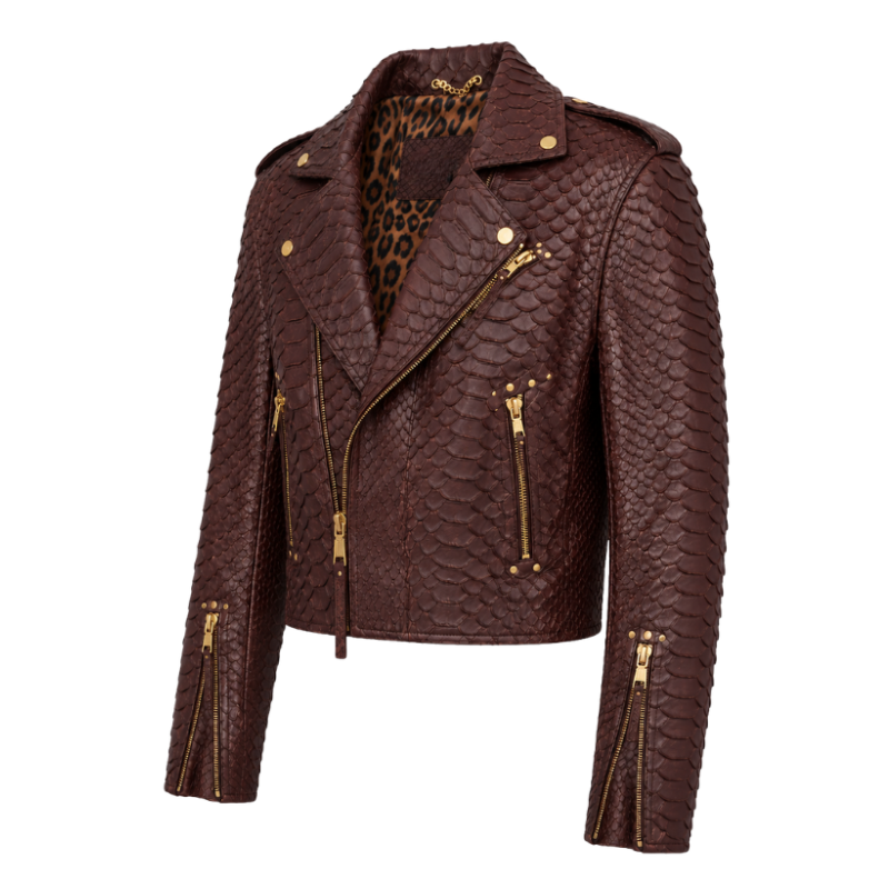 Majestic Exotic Python Leather Jacket