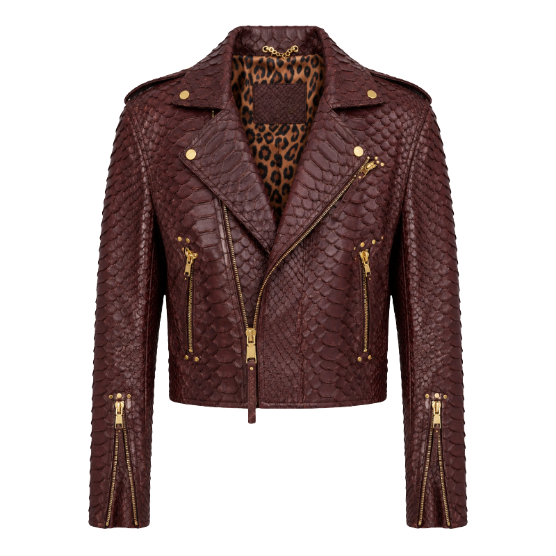 Majestic Exotic Python Leather Jacket
