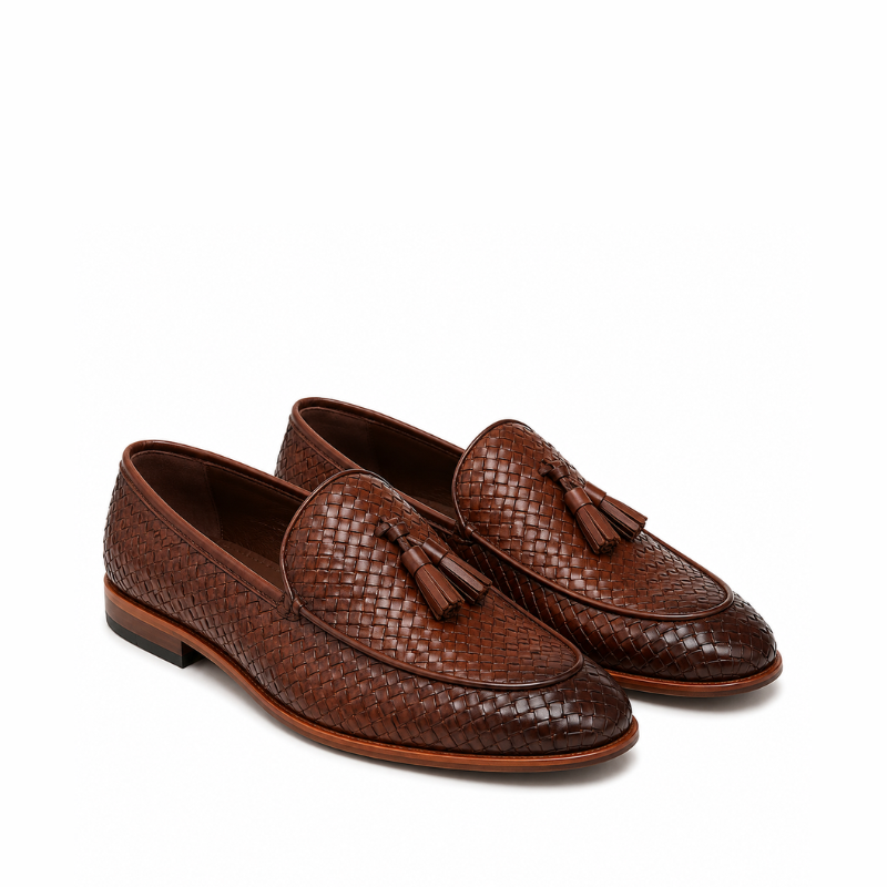 Matteo Classic Woven Tassel Loafers