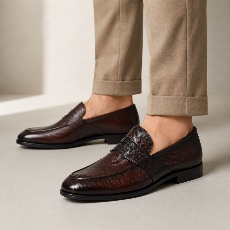 Maverick Classic Textured Leather Loafer
