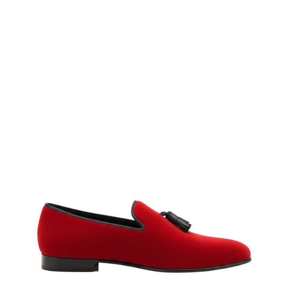 Men Custom Handmade Velvet Leather Tassel Loafer