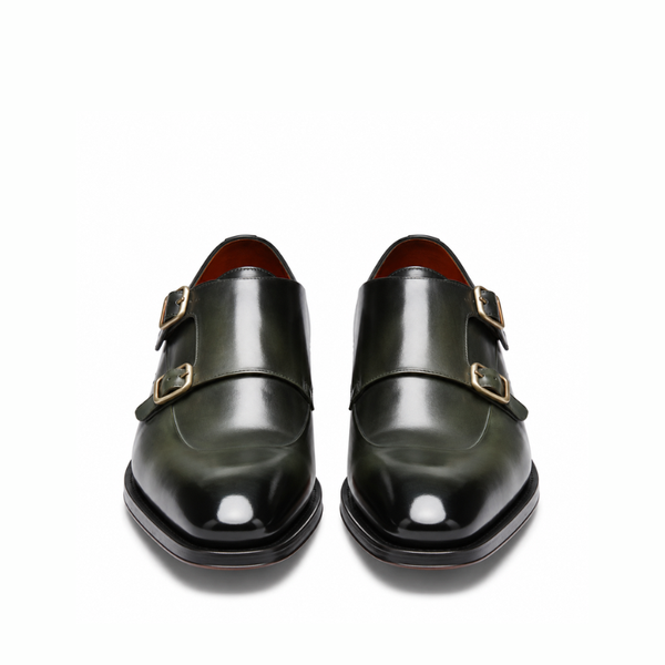 Men Cap Toe Double Strap Monk Shoe