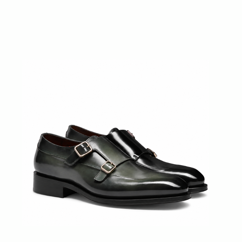 Men Cap Toe Double Strap Monk Shoe