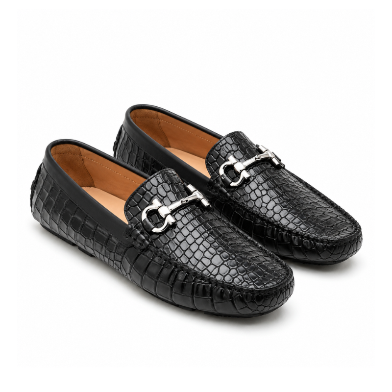 Men Nes Croc Emboss Driving Loafer