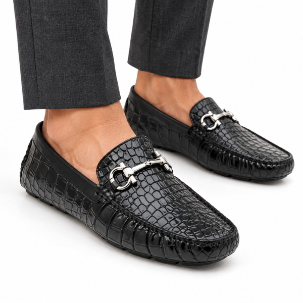 Men Nes Croc Emboss Driving Loafer