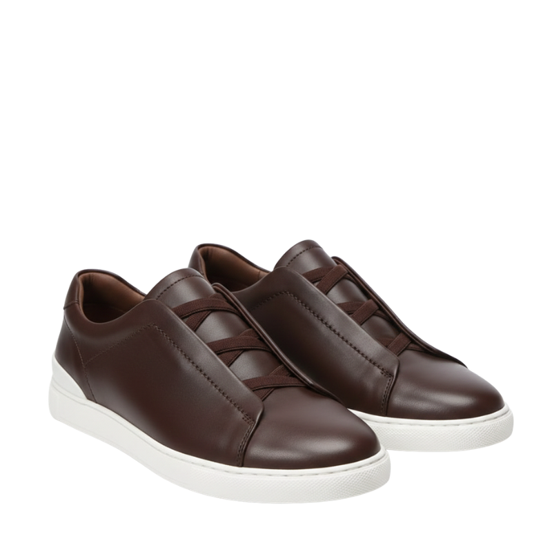 Men Smart Casual Leather Italian Triple Stitch Sneaker