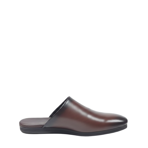Men Striped Slip On Leather Slippers