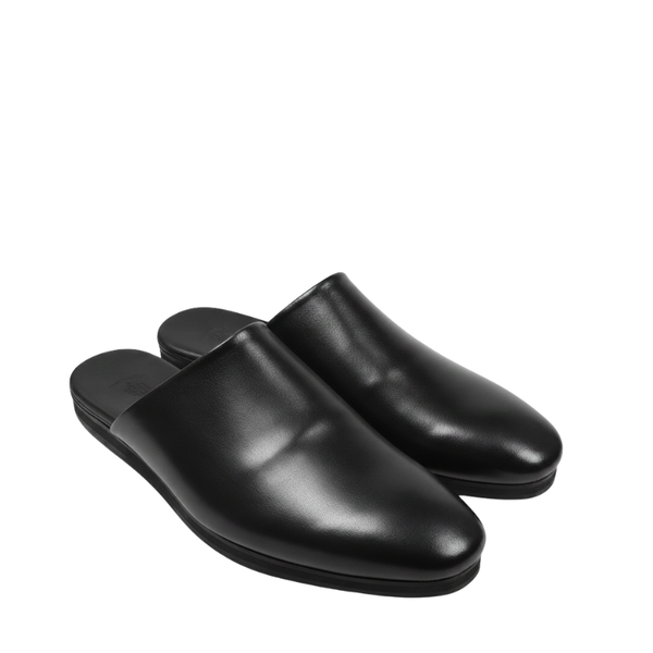 Men Striped Slip On Leather Slippers
