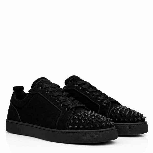 Men Suede Spike Studded Lace Up Sneaker