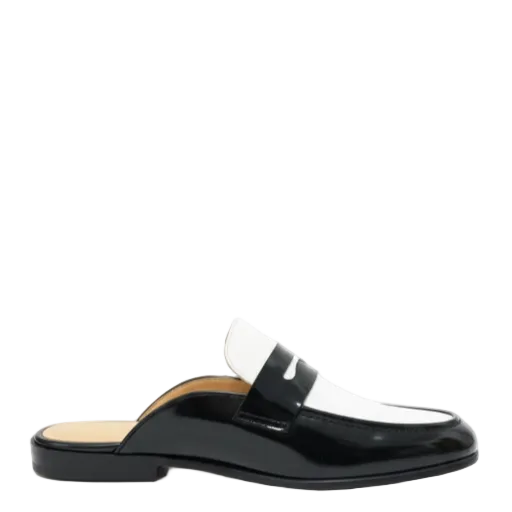 Menäó»s Monarch Contrast Leather Mules