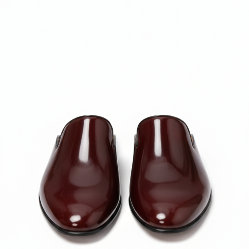 Menäó»s Regal Bordeaux Gloss Leather Mules