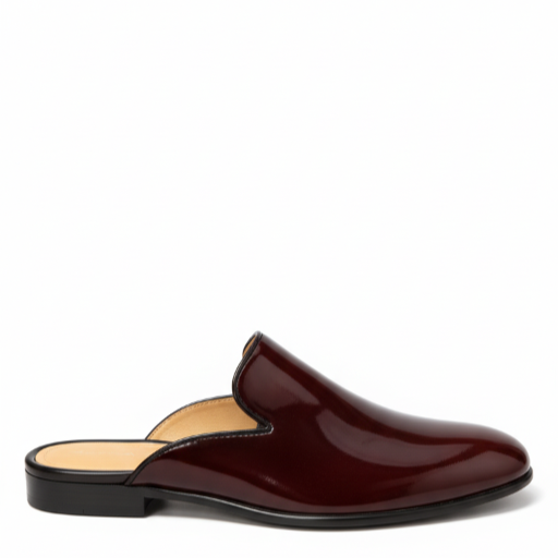 Menäó»s Regal Bordeaux Gloss Leather Mules