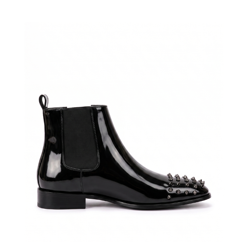 Men’s Chelsea Boots with Metallic Spike Studs