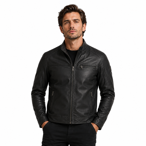 Men's Classic Italian Leather Racer Jacket