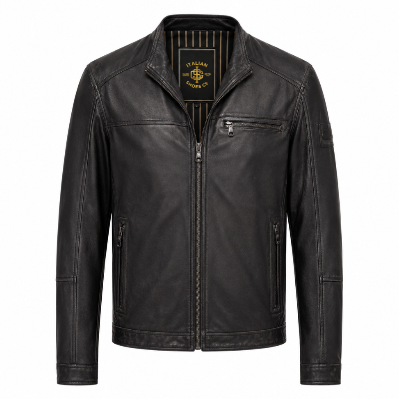 Men's Classic Italian Leather Racer Jacket