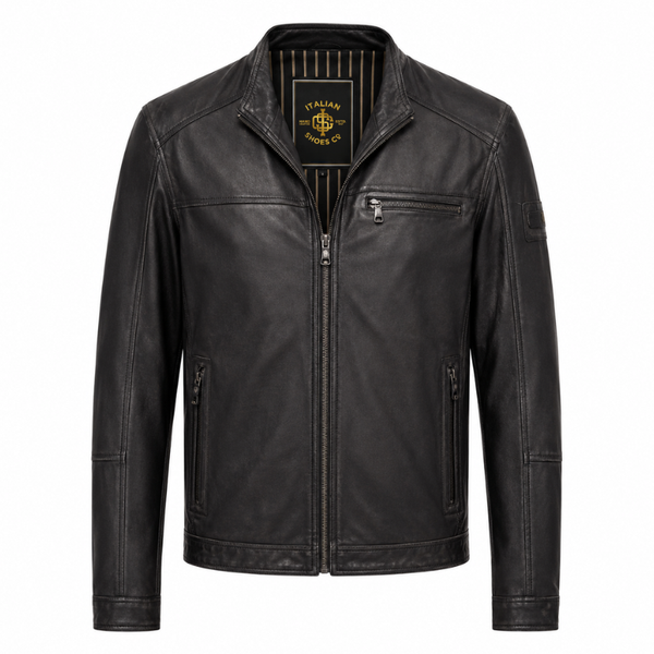 Men's Classic Italian Leather Racer Jacket