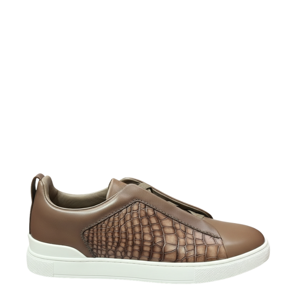 Men's Croc Sticth Casual Leather Sneaker