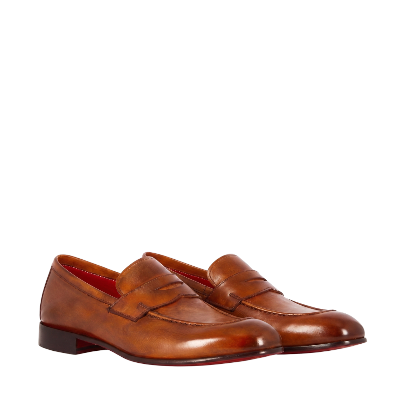 Men's Hand-Painted Leather Penny Loafers
