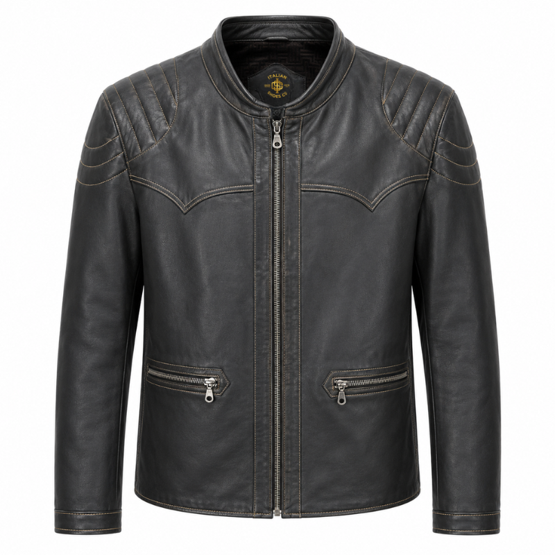 Men's Luxury Quilted Leather Biker Jacket