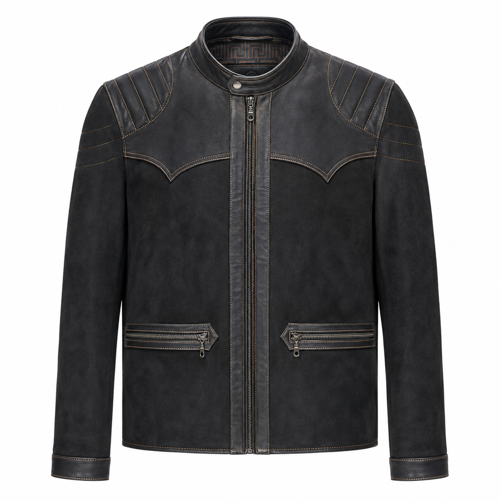 Men's Midnight Suede Luxe Biker Jacket