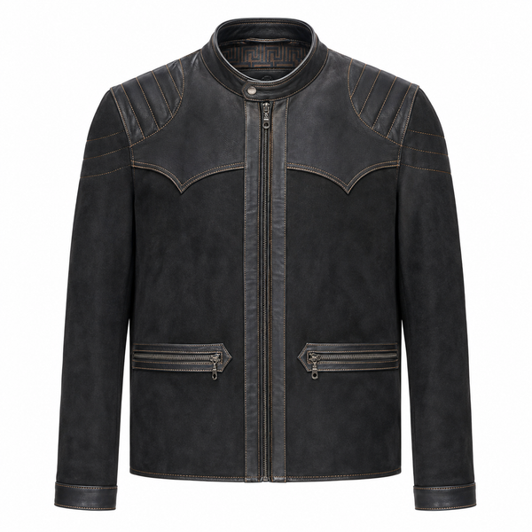 Men's Midnight Suede Luxe Biker Jacket