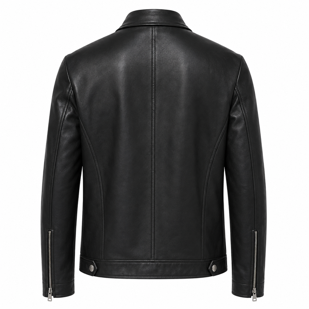 Men's Minimalist Leather Racer Jacket