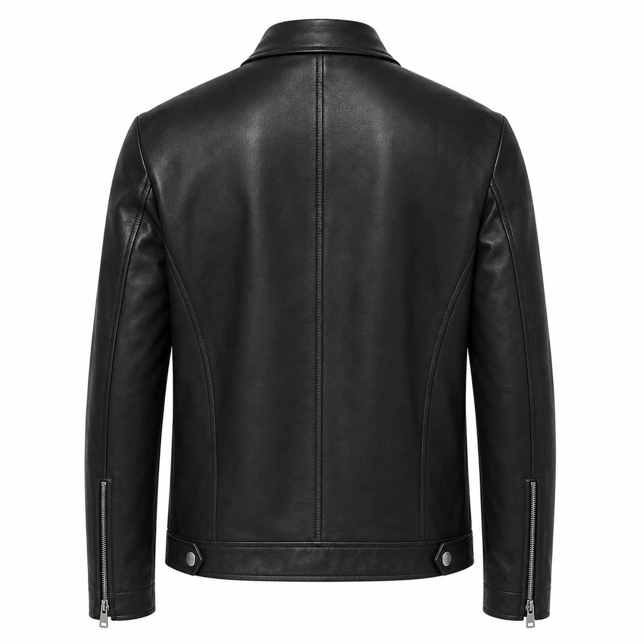 Men's Minimalist Leather Racer Jacket
