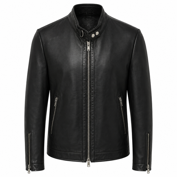 Men's Minimalist Leather Racer Jacket