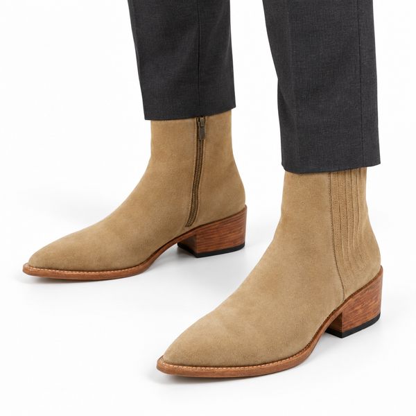 Men’s Pointed-Toe Suede Ankle Boots