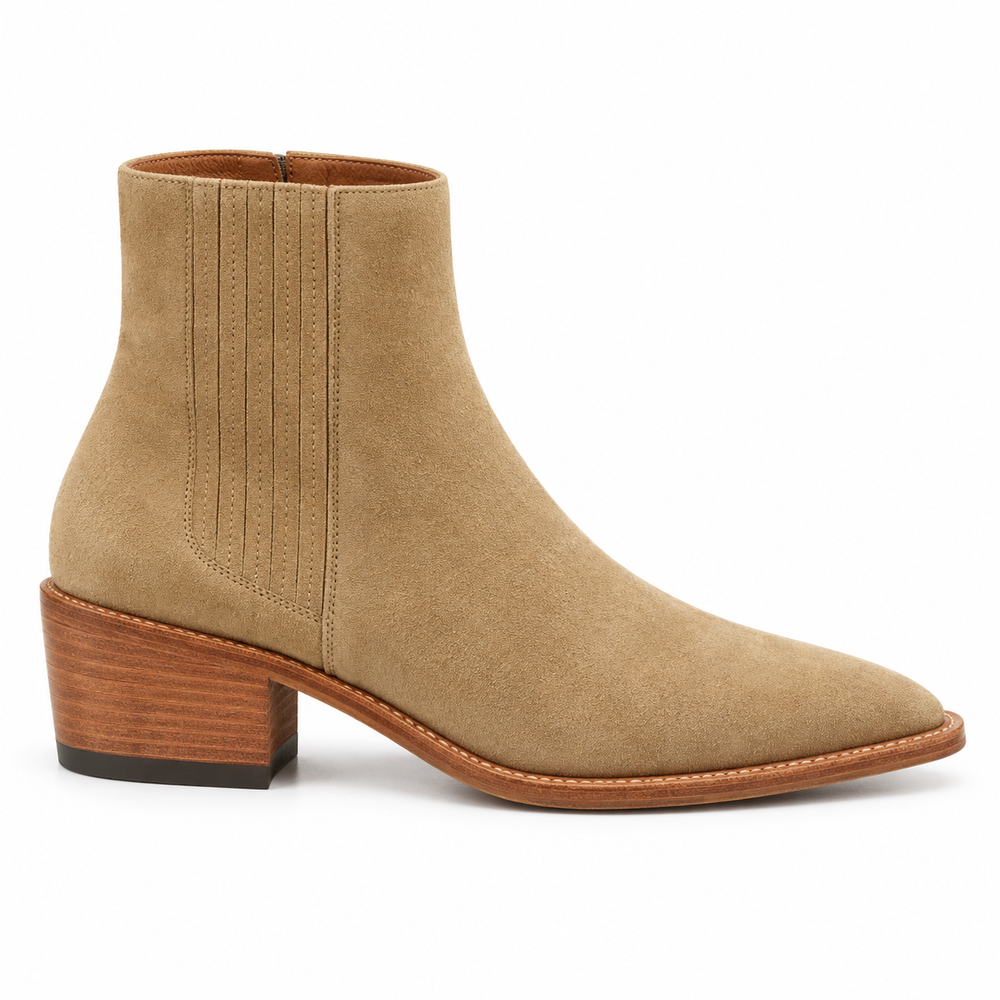 Men’s Pointed-Toe Suede Ankle Boots