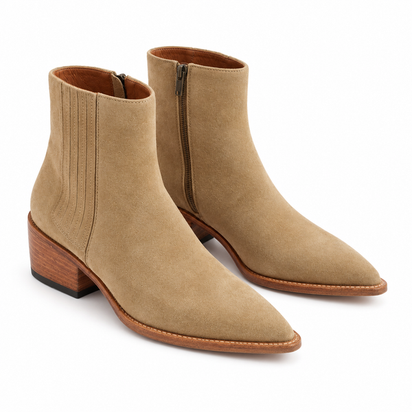 Men’s Pointed-Toe Suede Ankle Boots