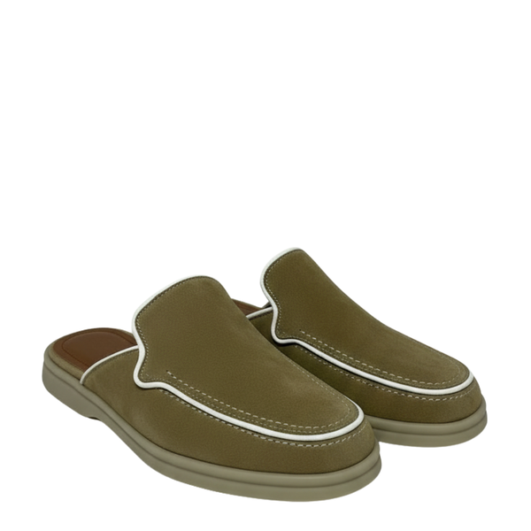 Relax Luxe Trim Suede Mule
