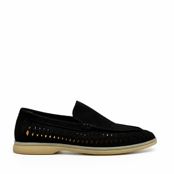 Men's Weave Summer Ease Slip-On Loafers - Black