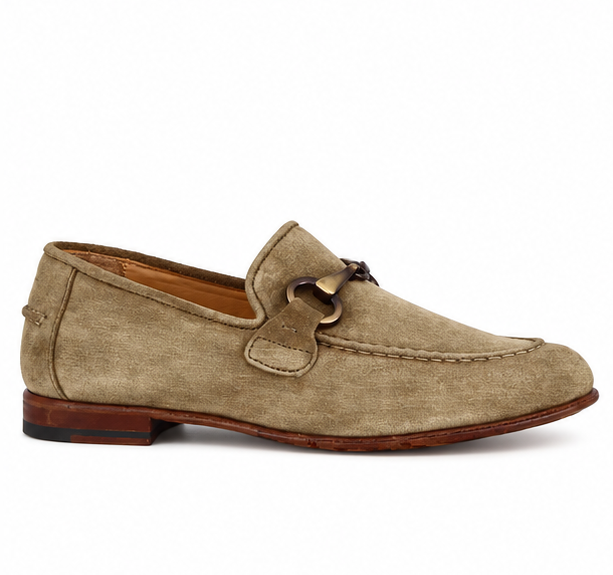 Men's beige suede moccasin
